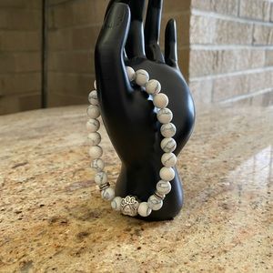marble beaded dog paw bracelet